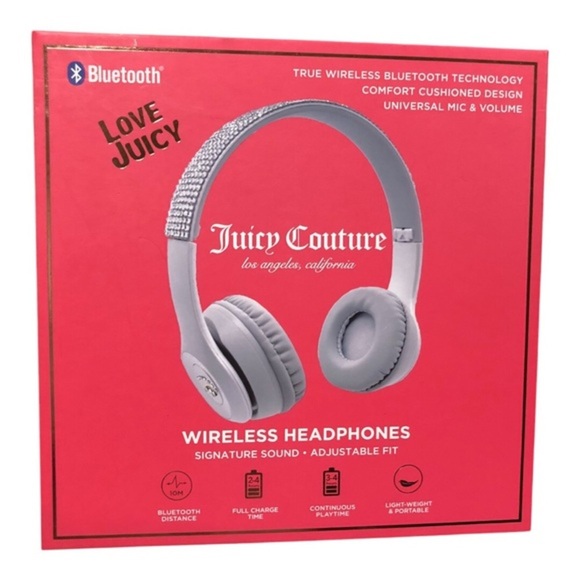 Juicy Couture love juicy white true wireless bluetooth cushioned headphones‎ new - Picture 11 of 16